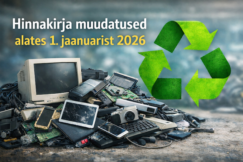 eesti elektroonikaromu hinnakirja muudatused alates 1 jaanuar 2026
