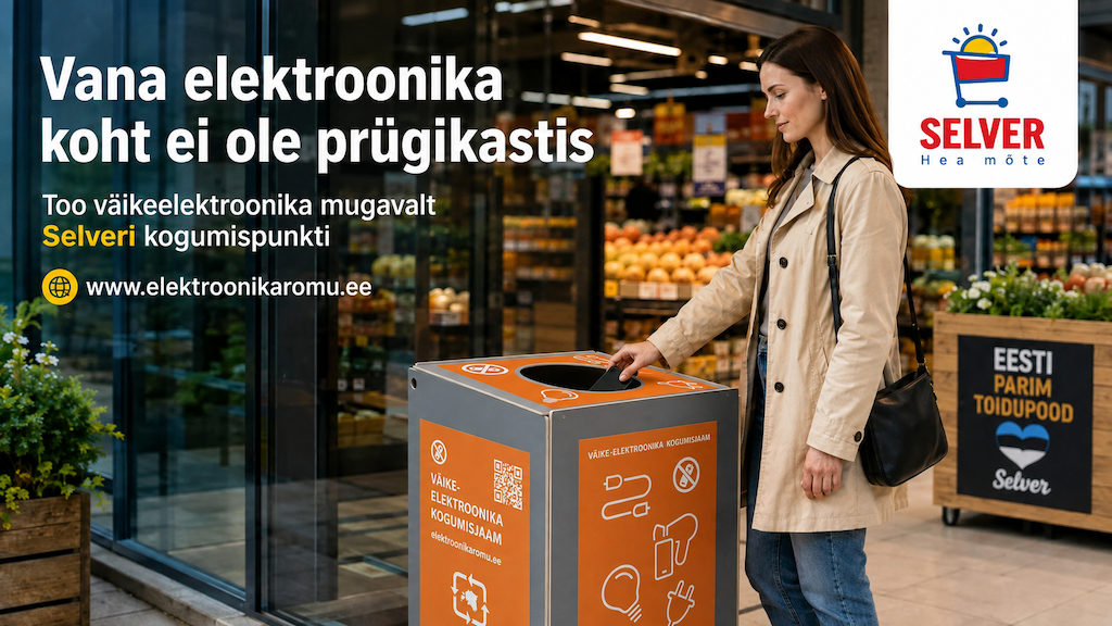 väikeelektroonika kosgumiskast selveris elektroonikaromu